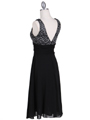 6261 Black Chiffon Cocktail Dress - Black, Back View Thumbnail