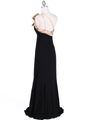 6263 Black Gold One Shoulder Evening Dress - Black Gold, Back View Thumbnail