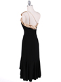 6264 Black Gold One Shoulder Cocktail Dress - Black Gold, Back View Thumbnail