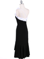 6264 Black White One Shoulder Cocktail Dress - Black White, Back View Thumbnail