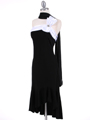 6264 Black White One Shoulder Cocktail Dress - Black White, Alt View Thumbnail