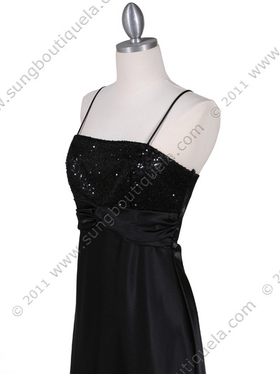 6265 Black Sequins Evening Dress with Bolero Jacket - Black, Alt View Medium