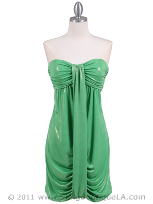 6278 Green Shimmery Cocktail Dress, Green