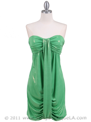 6278 Green Shimmery Cocktail Dress, Green