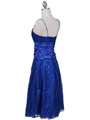 6282 Royal Blue Lace Tea Length Dress - Royal Blue, Back View Thumbnail