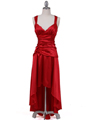 6283 Red Satin Cocktail Dress - Red, Front View Thumbnail
