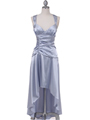 6283 Silver Satin Cocktail Dress - Silver, Front View Thumbnail