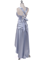 6283 Silver Satin Cocktail Dress - Silver, Back View Thumbnail