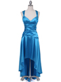 6283 Turquoise Satin Cocktail Dress - Turquoise, Front View Thumbnail