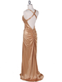 6291 Gold Embellished Evening Dress - Gold, Back View Thumbnail
