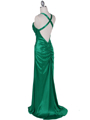 6291 Green Embellished Evening Dress - Green, Back View Thumbnail