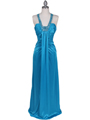 6291 Turquoise Embellished Evening Dress - Turquoise, Front View Thumbnail