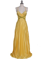 6292 Yellow Pleated Evening Gown - Yellow, Front View Thumbnail