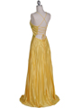 6292 Yellow Pleated Evening Gown - Yellow, Back View Thumbnail