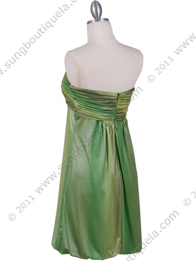6294 Green Shimmery Cocktail Dress - Green, Back View Medium