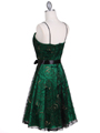 6305 Green Lace Tea Length Dress - Green, Back View Thumbnail