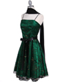 6305 Green Lace Tea Length Dress - Green, Alt View Thumbnail