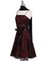 6305 Wine Lace Tea Length Dress - Wine, Alt View Thumbnail