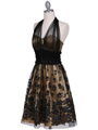 6316 Gold Lace Cocktail Dress - Gold, Alt View Thumbnail