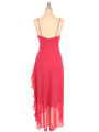 7002 Fuschia Chiffon Evening Dress - Fuschia, Back View Thumbnail