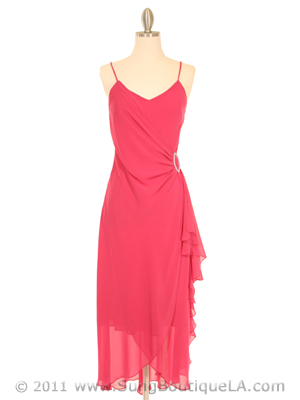 7002 Fuschia Chiffon Evening Dress, Fuschia