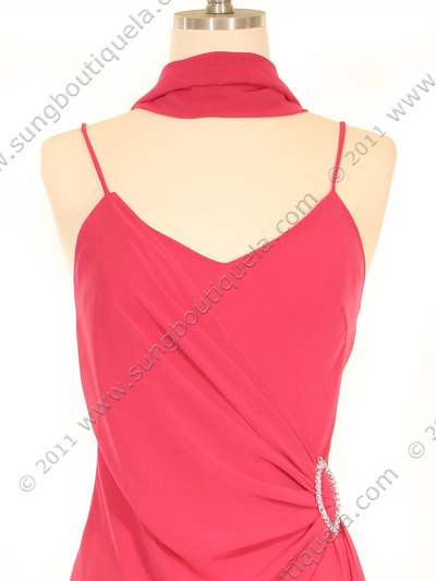 7002 Fuschia Chiffon Evening Dress - Fuschia, Alt View Medium