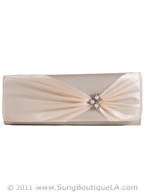 JX7004 Beige Satin Evening Bag, Beige