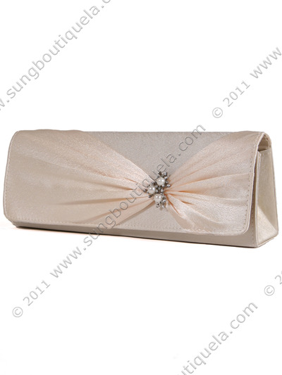 JX7004 Beige Satin Evening Bag - Beige, Alt View Medium