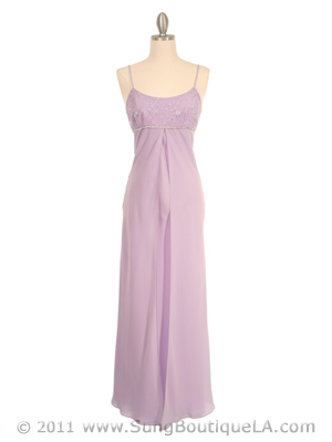 7013 Lilac Empire Waist Evening Dress, Lilac