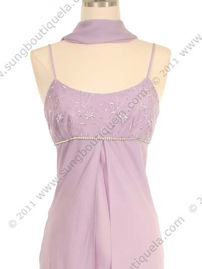 7013 Lilac Empire Waist Evening Dress - Lilac, Alt View Medium
