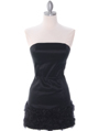 7021 Black Floral Party Dress - Black, Front View Thumbnail