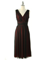 7060 Black/Red Mesh 3/4 Classis Dress - Black Red, Front View Thumbnail