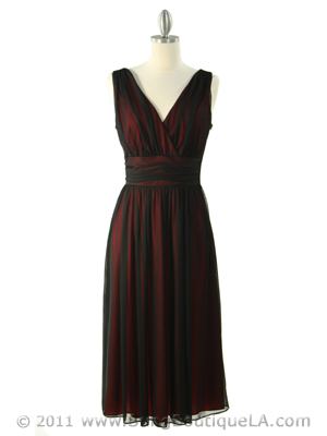 7060 Black/Red Mesh 3/4 Classis Dress, Black Red