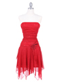 7061 Red Glitter Party Dress - Red, Front View Thumbnail
