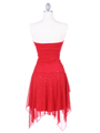 7061 Red Glitter Party Dress - Red, Back View Thumbnail