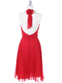 7067 Red Halter Cocktail Dress - Red, Back View Thumbnail