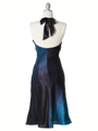 7068 Blue 2-tone Halter Cocktail Dress - Blue, Back View Thumbnail