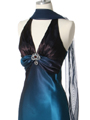 7068 Blue 2-tone Halter Cocktail Dress - Blue, Alt View Thumbnail