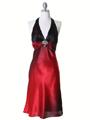 7068 Red 2-tone Halter Cocktail Dress - Red, Front View Thumbnail