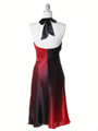7068 Red 2-tone Halter Cocktail Dress - Red, Back View Thumbnail