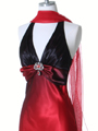 7068 Red 2-tone Halter Cocktail Dress - Red, Alt View Thumbnail