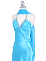 7072 Turquoise Satin Evening Dress with Rhinestone Strap - Turquoise, Alt View Thumbnail