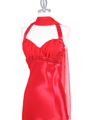 7085 Red Pleated Top Evening Dress - Red, Alt View Thumbnail
