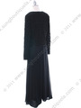 708 Black Lace Glitter Two Piece Mother of The Bride Dress - Black, Back View Thumbnail