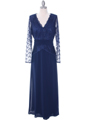 709 Navy Long Sleeve Mother of The Bride Dress - Navy, Front View Thumbnail