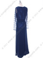 709 Navy Long Sleeve Mother of The Bride Dress - Navy, Back View Thumbnail