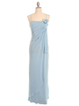 070 Baby Blue Chiffon Wrap Dress - Baby Blue, Front View Thumbnail
