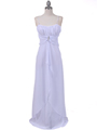 7107 White Chiffon Evening Dress - White, Front View Thumbnail