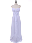 7107 White Chiffon Evening Dress, White