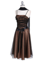 7109 Black/Gold Glitter Tea Length Dress - Black Gold, Alt View Thumbnail